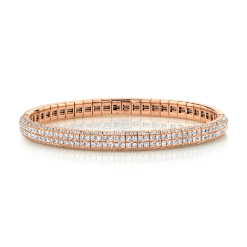 DIAMOND DOUBLE ROW PAVE STRETCH BRACELET