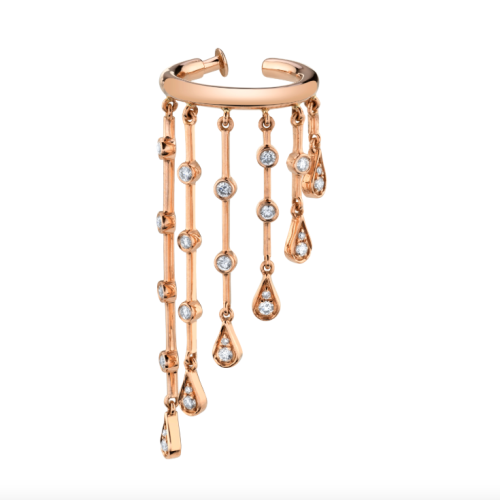 DIAMOND GRADUAL BEZEL TEARDROP EAR CUFF