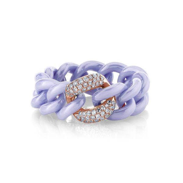 SINGLE PAVE LAVENDER CERAMIC MEDIUM LINK RING