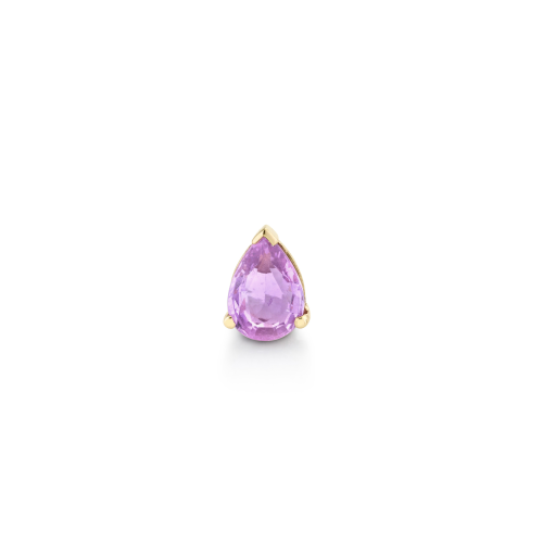 SINGLE PINK SAPPHIRE TEARDROP HALO STUD