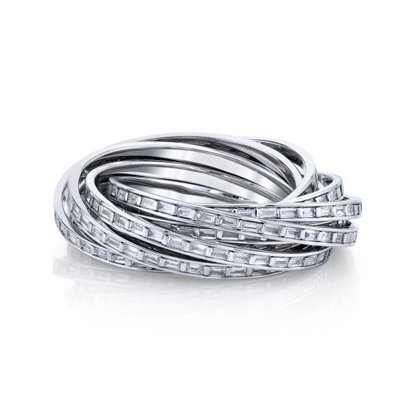 DIAMOND BAGUETTE ROLLING ORBIT RING