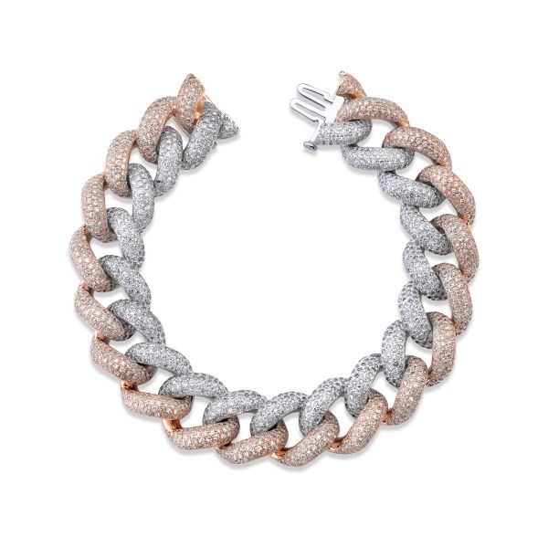 TWO-TONE JUMBO PAVE LINK BRACELET