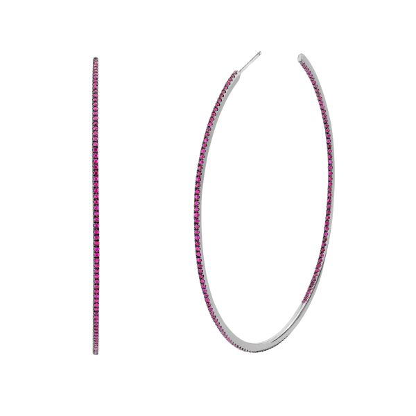 RUBY PAVE XL HOOPS