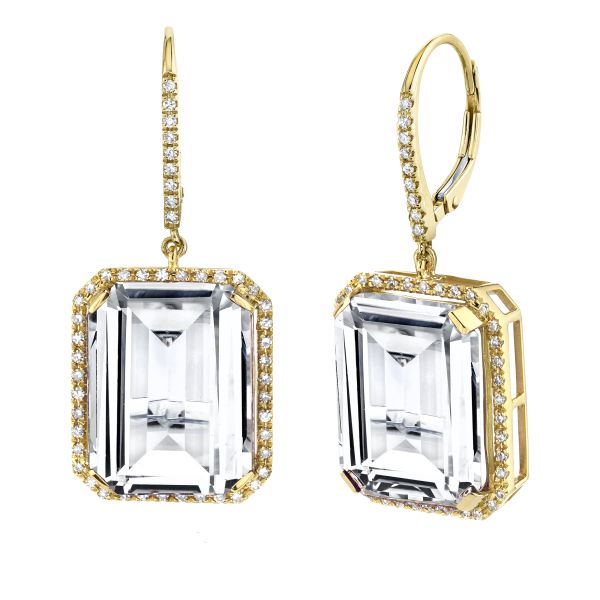 WHITE TOPAZ PORTRAIT EARRINGS