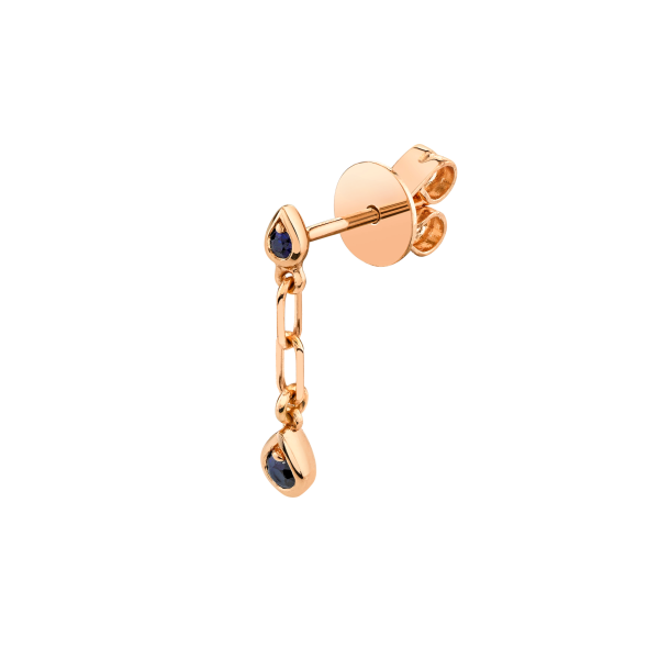 SINGLE BLUE SAPPHIRE DANGLE DROP STUD