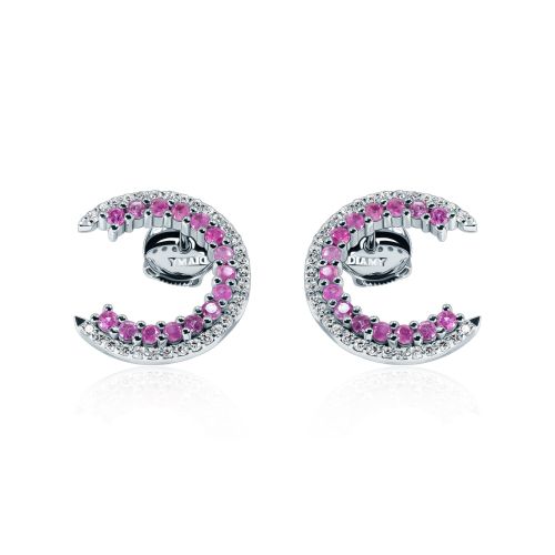 Pink Sapphires & Diamond Earrings Pink Caelum