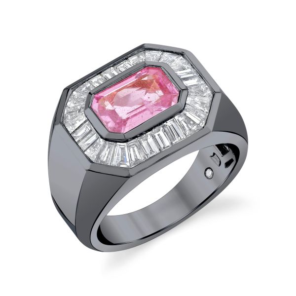 PINK SAPPHIRE & DIAMOND BAGUETTE CHAMPIONSHIP RING