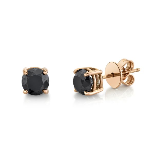 BLACK DIAMOND ROUND STUDS