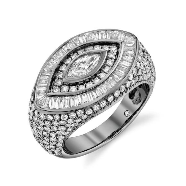 EVIL EYE PAVE MARQUISE RING
