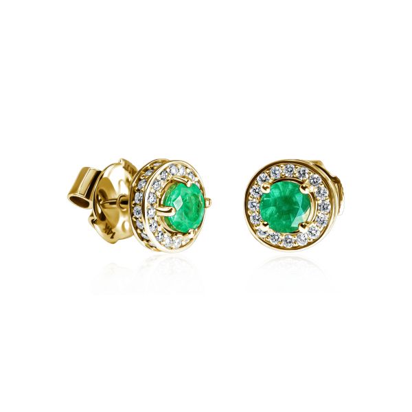Emerald & White Diamond Earrings Yul