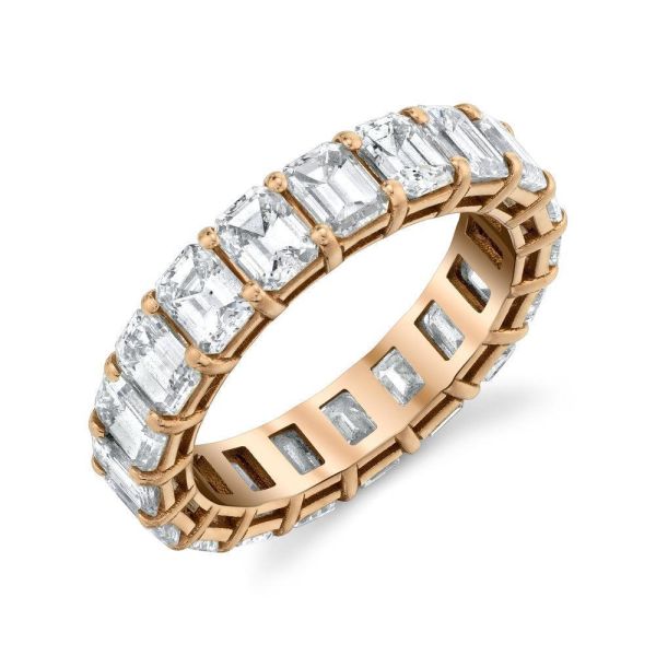 DIAMOND EMERALD CUT ETERNITY BAND, 5cts