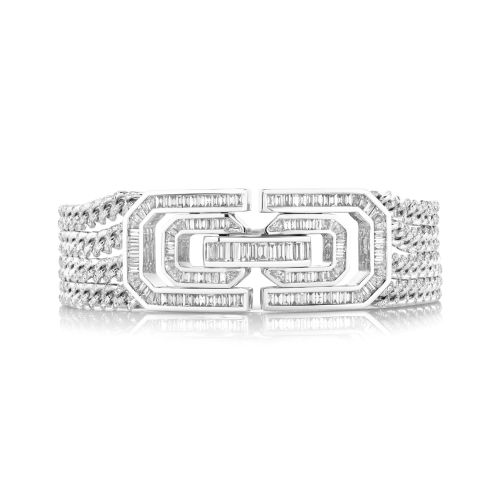 DIAMOND BAGUETTE DECO LOCK LINK BRACELET