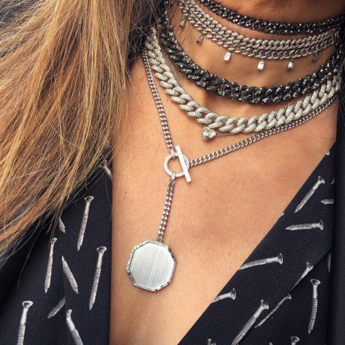 DIAMOND TWINKLE MINI PAVE LINK NECKLACE