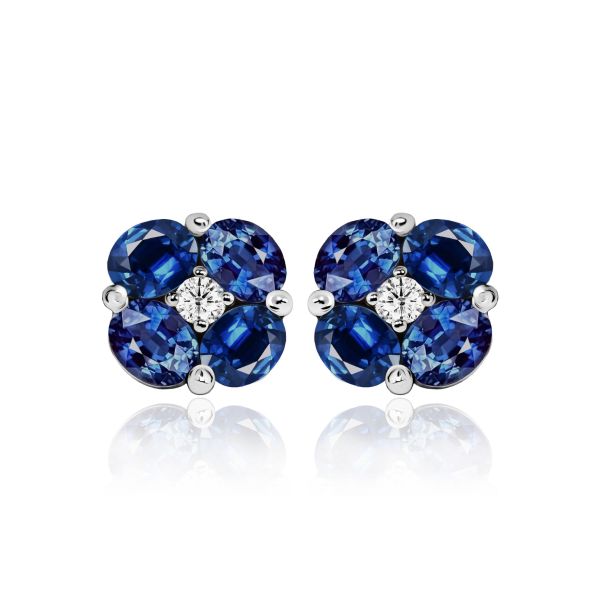 Sapphire & Diamond Earrings Flora