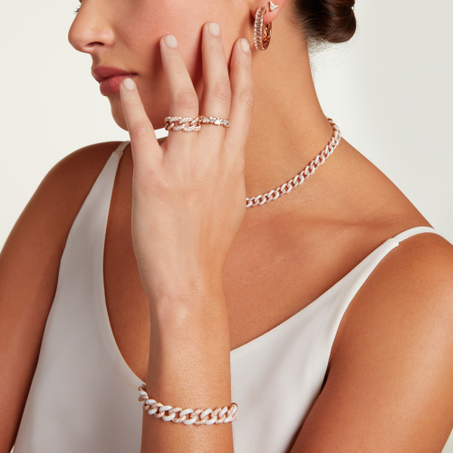 PINK SAPPHIRE PAVE ESSENTIAL LINK RING