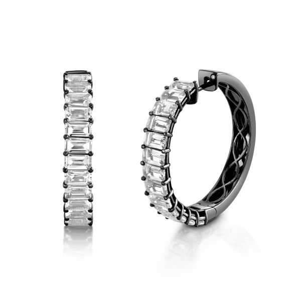 WHITE TOPAZ ETERNITY HOOPS