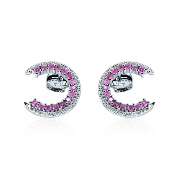 Pink Sapphires & Diamond Earrings Pink Caelum