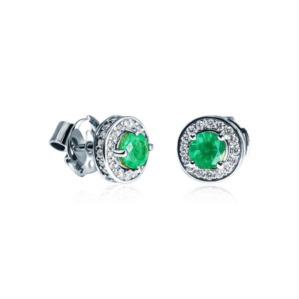 Emerald & White Diamond Earrings Yul