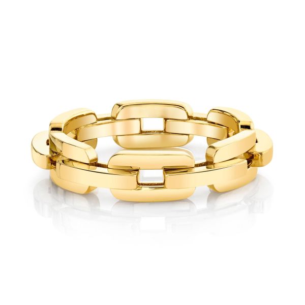 SOLID GOLD MINI DECO LINK RING