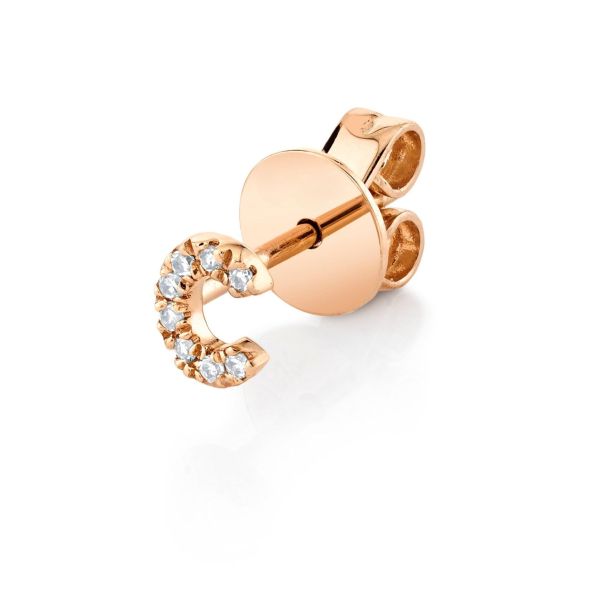 MINI ME DIAMOND PAVE SINGLE INITAL STUD, SMALL