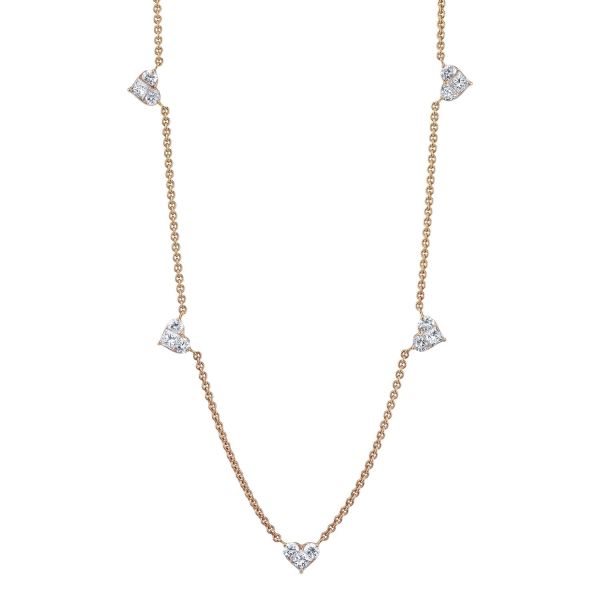 DIAMOND 5 HEART NECKLACE