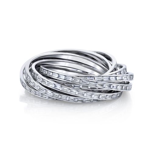 DIAMOND BAGUETTE ROLLING ORBIT RING