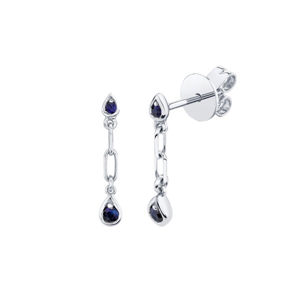 MINI ME BLUE SAPPHIRE DANGLE DROP STUDS