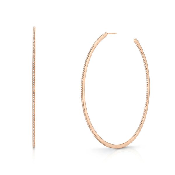 DIAMOND PAVE XL HOOPS