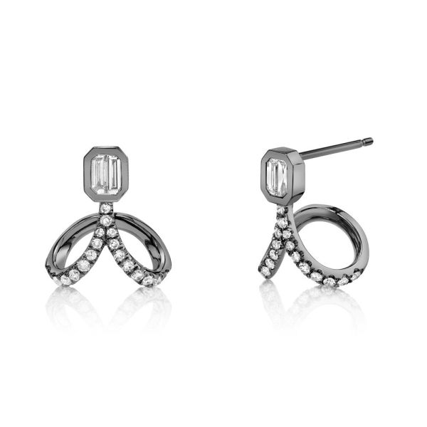 DIAMOND UPSIDE DOWN DROP STUDS