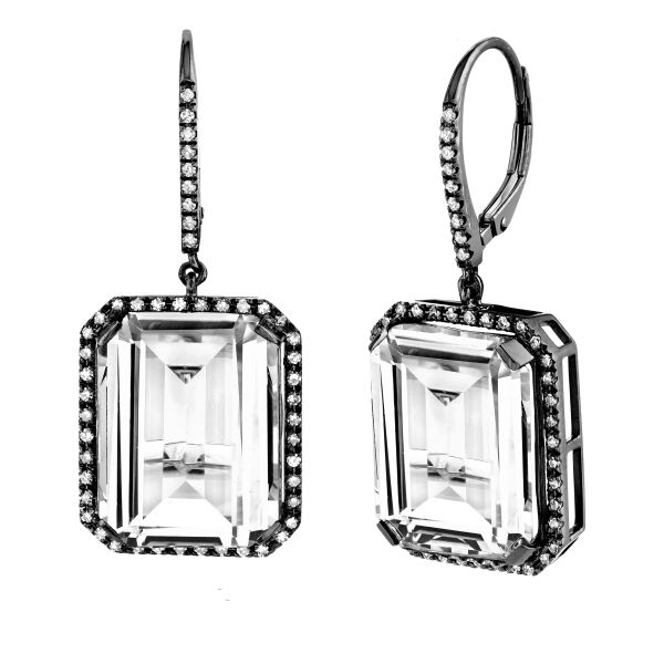 WHITE TOPAZ PORTRAIT EARRINGS