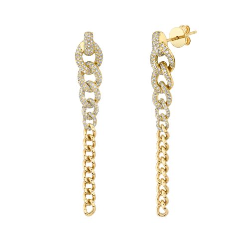 READY TO SHIP DIAMOND 2 IN 1 GRADUAL PAVE DROP EARRINGS