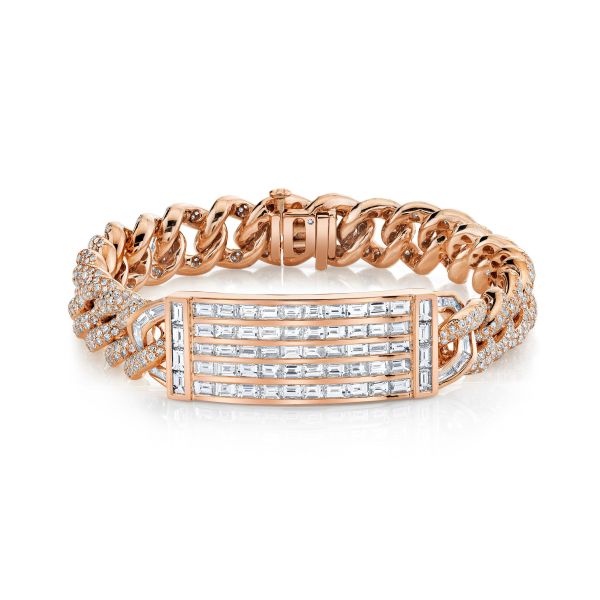DIAMOND FULL PAVE ESSENTIAL BAGUETTE ID BRACELET