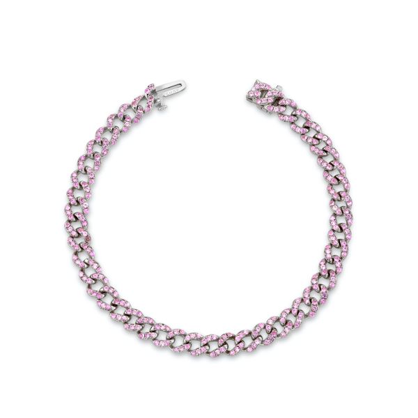PINK SAPPHIRE PAVE MINI LINK BRACELET