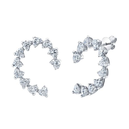 READY TO SHIP DIAMOND HEART SWIRL DROP EARRINGS