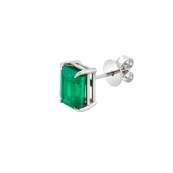 SINGLE EMERALD STUD, 3cts