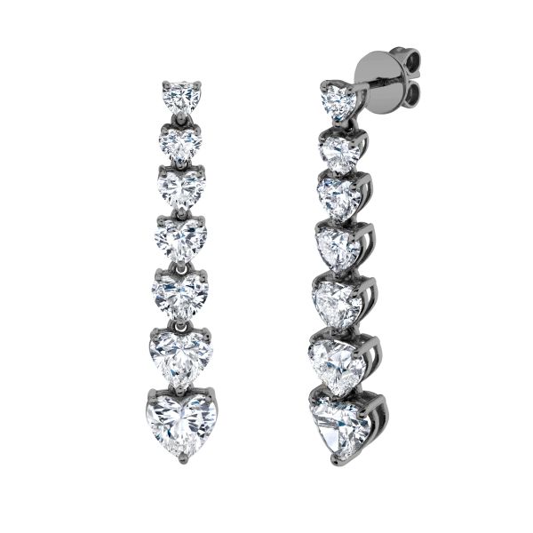 DIAMOND 7 HEART DROP EARRINGS