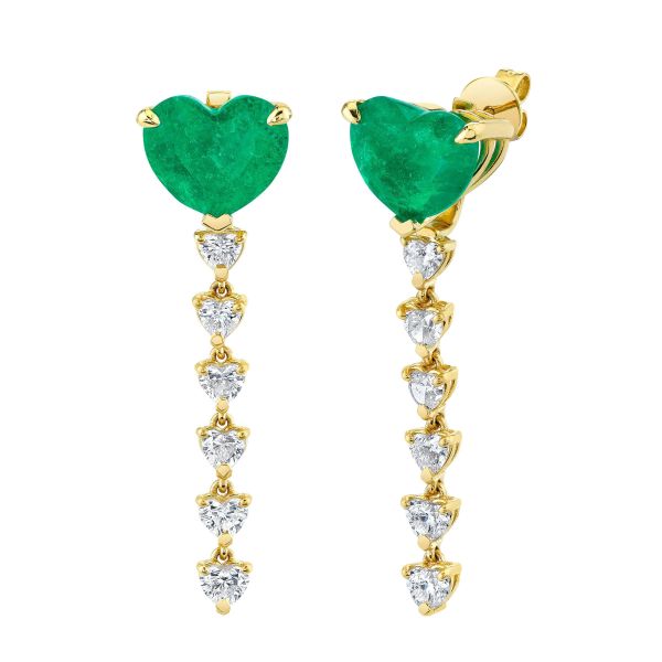 READY TO SHIP EMERALD & DIAMOND HEART EAR JACKETS