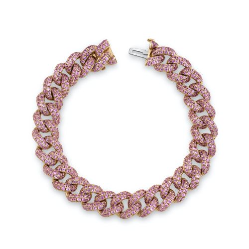 PINK SAPPHIRE PAVE ESSENTIAL LINK BRACELET