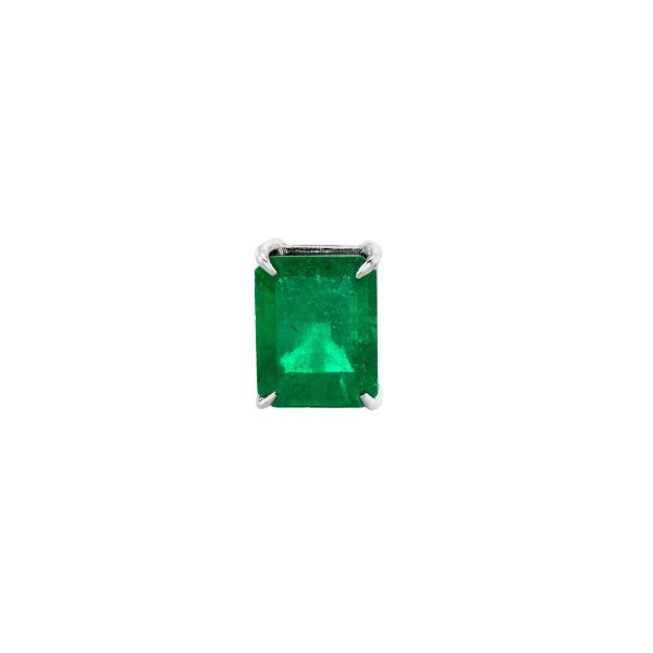 SINGLE EMERALD STUD, 3cts
