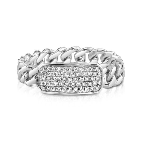 DIAMOND PAVE ID BABY LINK RING