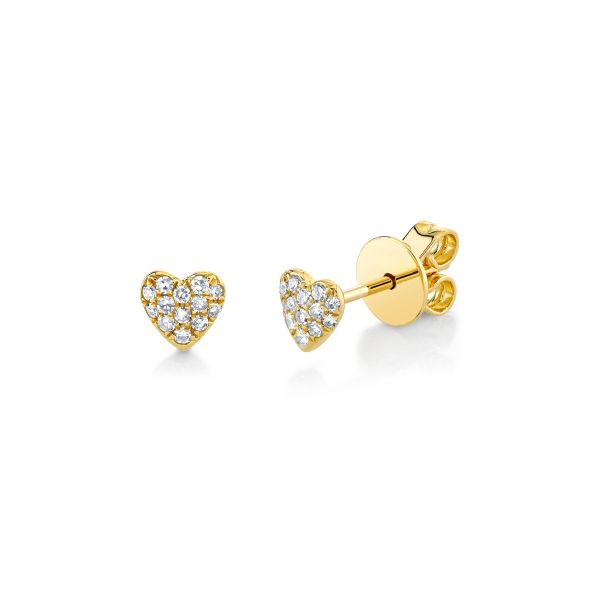 MINI ME DIAMOND PAVE BABY HEART STUDS