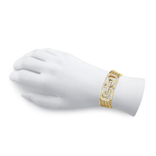 DIAMOND BAGUETTE DECO LOCK LINK BRACELET