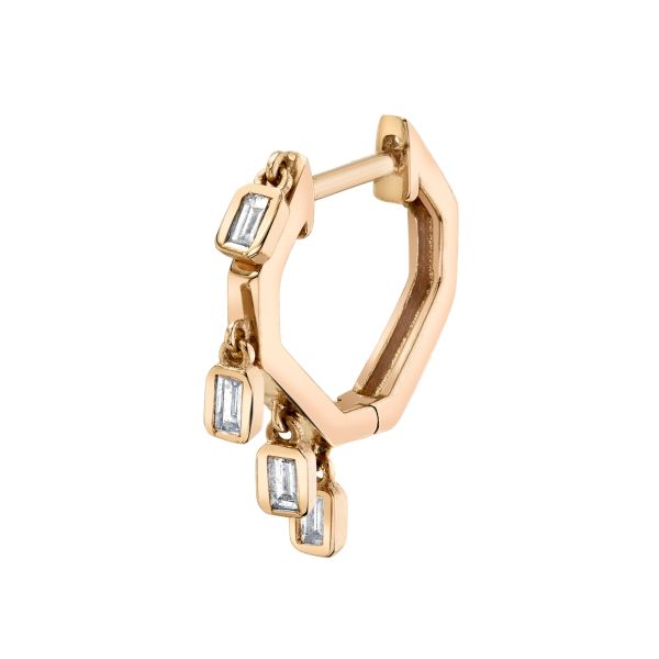 SINGLE MINI BAGUETTE DROP HUGGIE