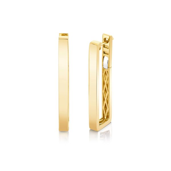 SOLID GOLD LONG DECO LINK HUGGIES