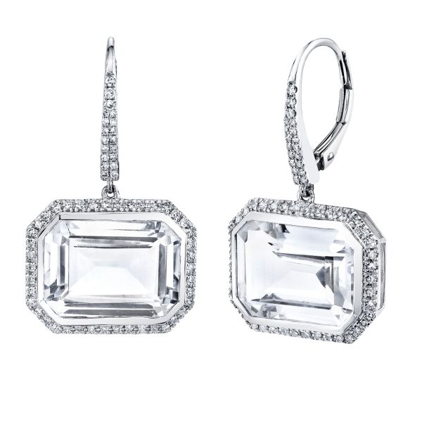 WHITE TOPAZ VERT EARRINGS