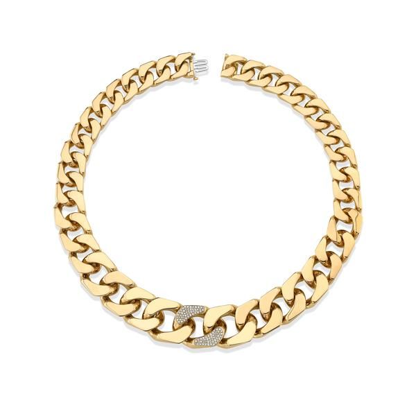 GOLD PUZZLE FLAT LINK NECKLACE