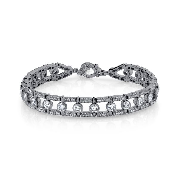 DIAMOND BEZEL RAIL LINK BRACELET