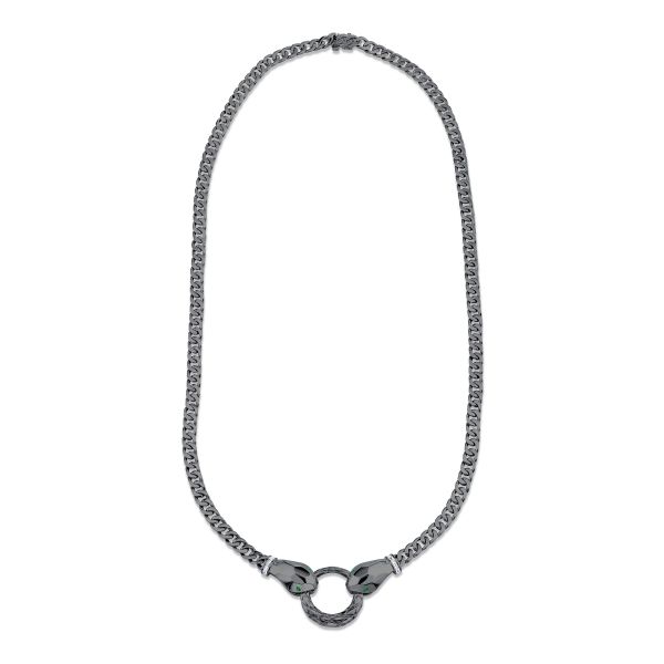 DOUBLE SNAKE MINI FLAT LINK NECKLACE