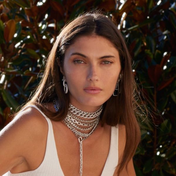 READY TO SHIP DIAMOND PAVE LINK DOOR KNOCKER EARRINGS