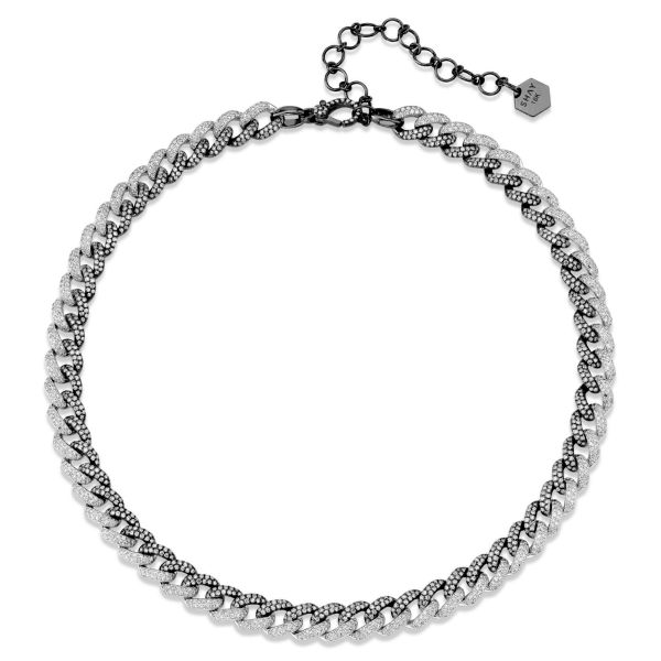 DIAMOND TWO-TONE PAVE MEDIUM LINK NECKLACE